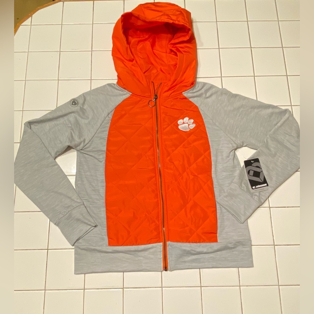 Clemson Tigers Colosseum Full Zip Jacket With Pockets Womans Medium NWT